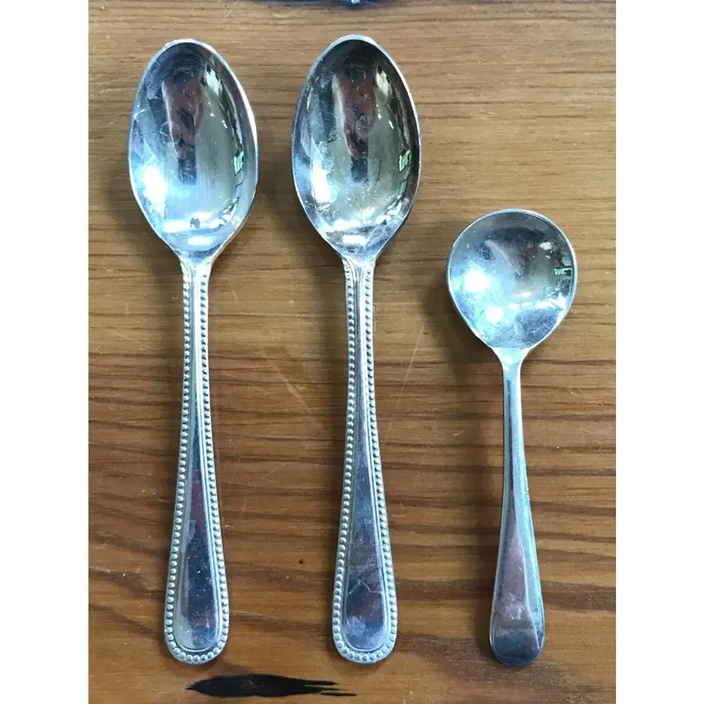 Set Lot 3 Vtg Antique Silverplate Demitasse EPNS Sheffield Coffee Tea Spoons
